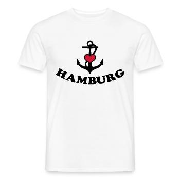 21 Hamburg Anker Herz 2c - Männer T-Shirt - Weiß - Vorne - AI Model Male 178 dark (178cm)