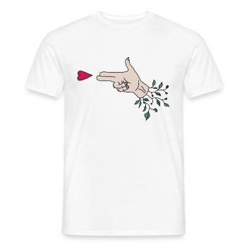 Liebes Schuss - Männer T-Shirt - Weiß - Vorne - AI Model Male 178 dark (178cm)