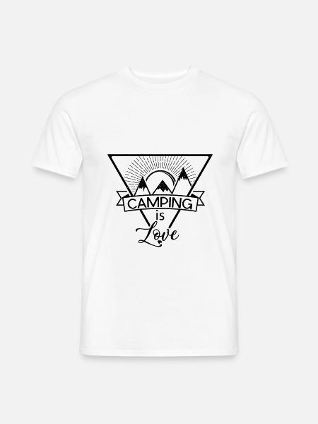 Camping is love Outdoor Shirt Design - Männer T-Shirt - Weiß