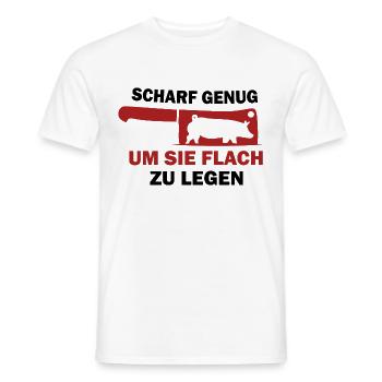 Scharf genug um sie flach zu legen Metzger - Männer T-Shirt - Weiß - Vorne - AI Model Male 178 dark (178cm)
