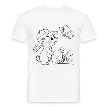 Lapin lapin avec casquette - T-shirt homme - blanc - Devant - AI Model Male 178 dark (178cm)