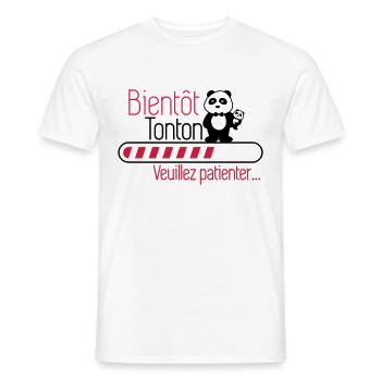 bientôt tonton - Futur oncle - T-shirt homme - blanc - Devant - AI Model Male 178 dark (178cm)