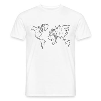 Carte du monde - dessinée - T-shirt homme - blanc - Devant - AI Model Male 178 dark (178cm)