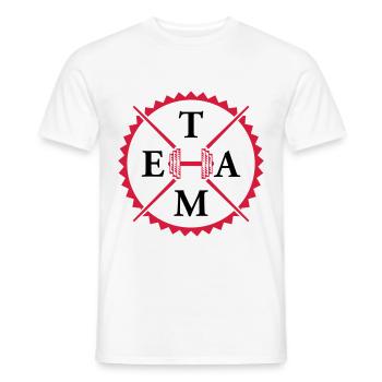 hantel gym team - Männer T-Shirt - Weiß - Vorne - AI Model Male 178 dark (178cm)