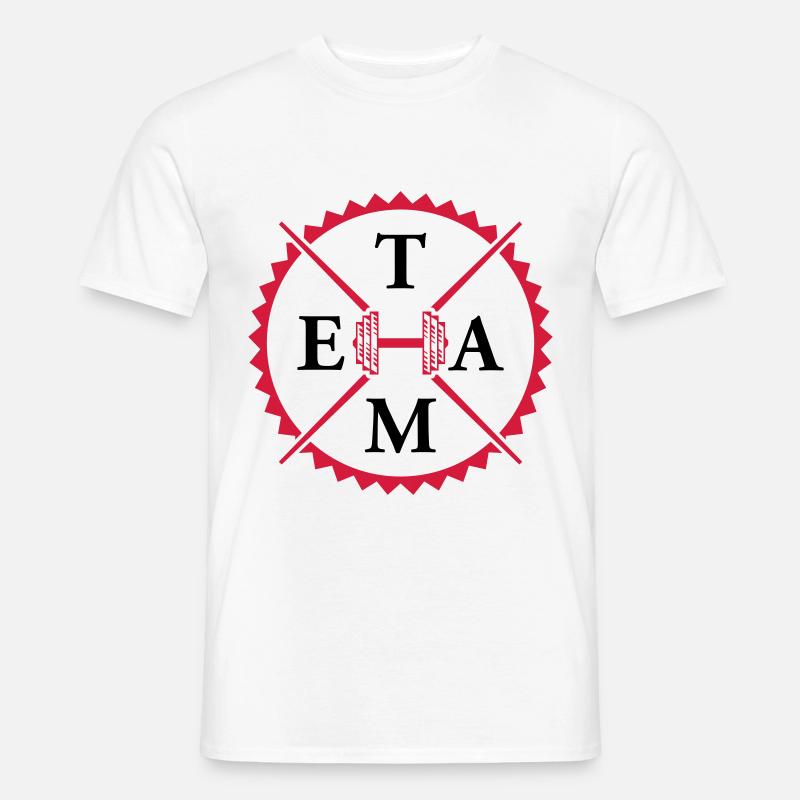 hantel gym team - Männer T-Shirt - Weiß
