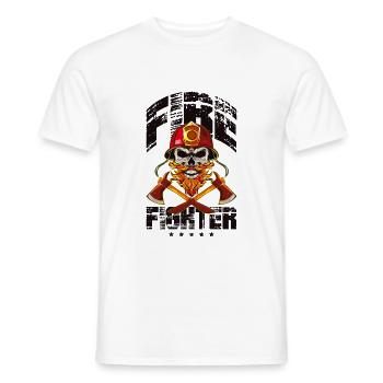 Pompier pompier squelette - T-shirt homme - blanc - Devant - AI Model Male 178 dark (178cm)