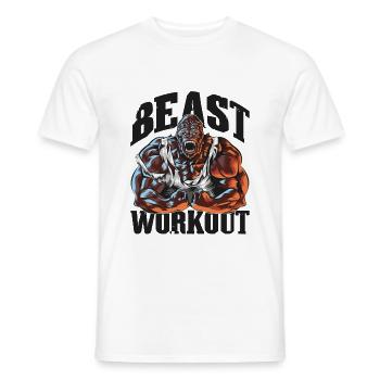 Gorilla Beast Workout Gym Power Fitness - T-shirt homme - blanc - Devant - AI Model Male 178 dark (178cm)