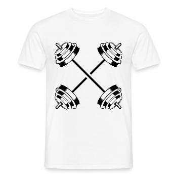 hantel icon gewichte symbol langhantel - Männer T-Shirt - Weiß - Vorne - AI Model Male 178 dark (178cm)
