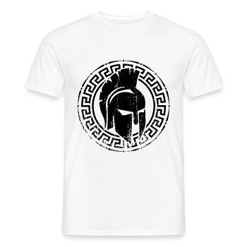 Casque Spartan Fitness Logo Spartan - T-shirt homme - blanc - Devant - AI Model Male 178 dark (178cm)