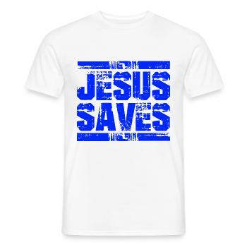 jesus saves - Männer T-Shirt - Weiß - Vorne - AI Model Male 178 dark (178cm)
