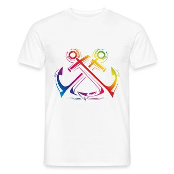 anchor symbol colorful - Men's T-Shirt - white - Front - AI Model Male 178 dark (178cm)