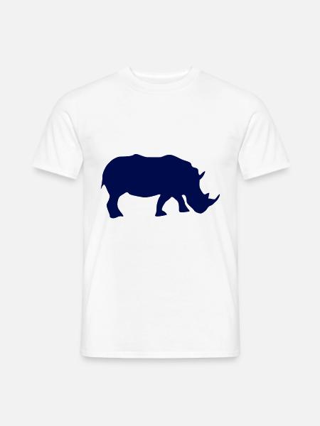 Rhinoceros silhouette - Men's T-Shirt - white