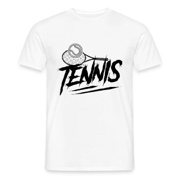 Tennis sport tennis racket - Men's T-Shirt - white - Front - AI Model Male 178 dark (178cm)