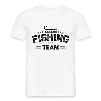 Logo de poisson de l'équipe de pêcheur de pêche - T-shirt homme - blanc - Devant - AI Model Male 178 dark (178cm)