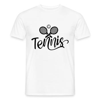 Tennis Sport Rackets - Men's T-Shirt - white - Front - AI Model Male 178 dark (178cm)