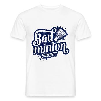 Badminton sport - Men's T-Shirt - white - Front - AI Model Male 178 dark (178cm)
