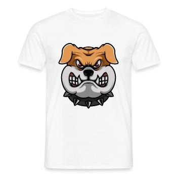bulldog head comic dog - Men's T-Shirt - white - Front - AI Model Male 178 dark (178cm)