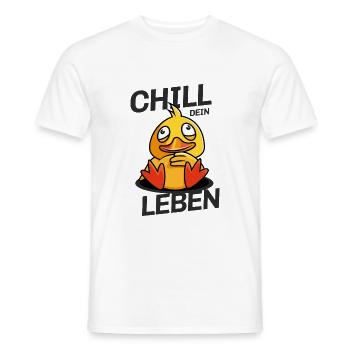 ente quietscheente chill dein leben comic - Männer T-Shirt - Weiß - Vorne - AI Model Male 178 dark (178cm)