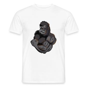 gorille muscles gym fitness bête - T-shirt homme - blanc - Devant - AI Model Male 178 dark (178cm)