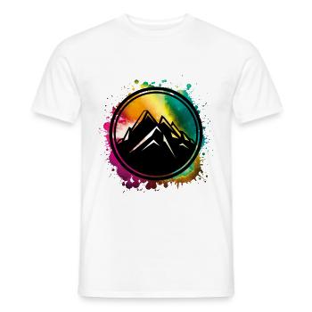 mountain mountains symbol colorful blob - Men's T-Shirt - white - Front - AI Model Male 178 dark (178cm)