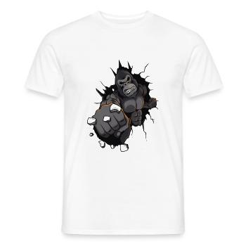 gorilla beast punch boxing muscles - Men's T-Shirt - white - Front - AI Model Male 178 dark (178cm)