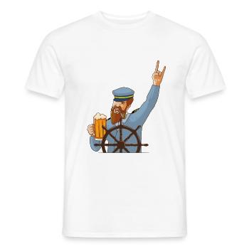 kapitän seemann comic bier - Männer T-Shirt - Weiß - Vorne - AI Model Male 178 dark (178cm)