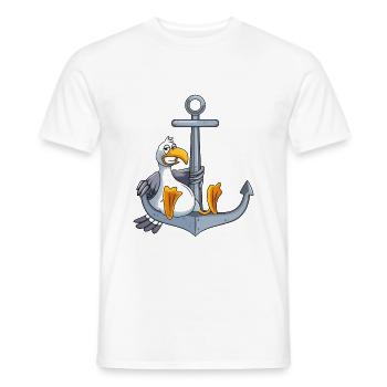 anker möwe comic - Männer T-Shirt - Weiß - Vorne - AI Model Male 178 dark (178cm)