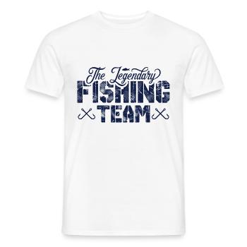 Équipage de pêcheur de l'équipe de pêche - T-shirt homme - blanc - Devant - AI Model Male 178 dark (178cm)