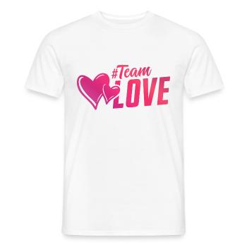 team love love hearts heart - Men's T-Shirt - white - Front - AI Model Male 178 dark (178cm)