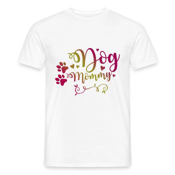 Dog Mom Dogs Mama Heart Dog Paw - Men's T-Shirt - white - Front - AI Model Male 178 dark (178cm)
