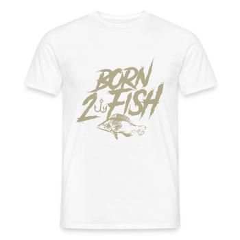 Born to fish fish - Men's T-Shirt - white - Front - AI Model Male 178 dark (178cm)