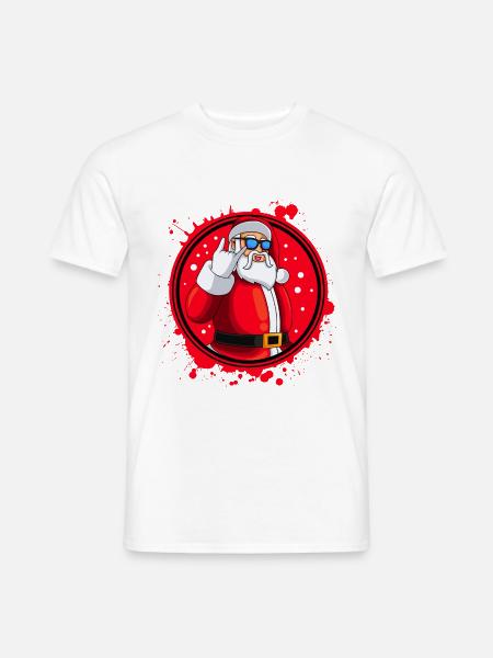 Weihnachtsmann Santa Cool Klecks - Männer T-Shirt - Weiß