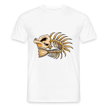 fisch knochen skelett fischen - Männer T-Shirt - Weiß - Vorne - AI Model Male 178 dark (178cm)