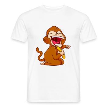 monkey banana funny comic baby monkey - Men's T-Shirt - white - Front - AI Model Male 178 dark (178cm)