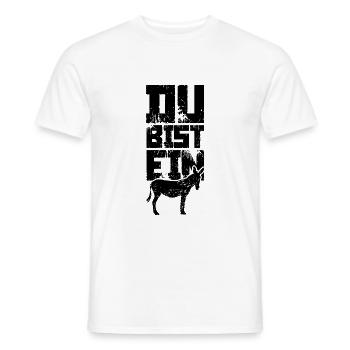 Du bist ein Esel Lustig Idiot - Männer T-Shirt - Weiß - Vorne - AI Model Male 178 dark (178cm)