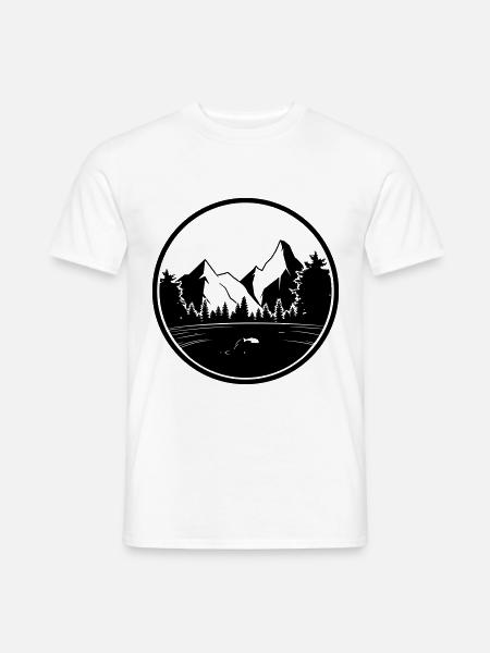 berge natur logo wald - Männer T-Shirt - Weiß