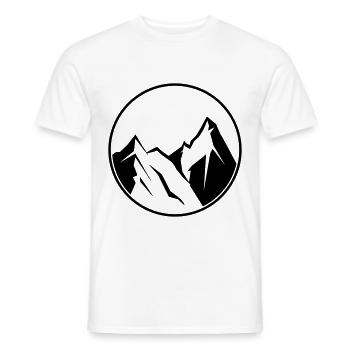 mountains symbol circle nature mountains - Men's T-Shirt - white - Front - AI Model Male 178 dark (178cm)