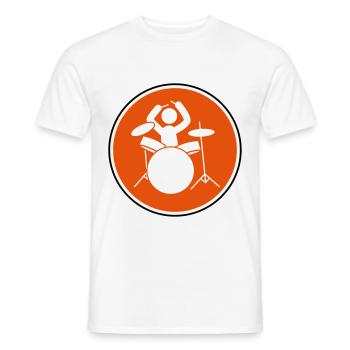 batteur icône batteur - T-shirt homme - blanc - Devant - AI Model Male 178 dark (178cm)