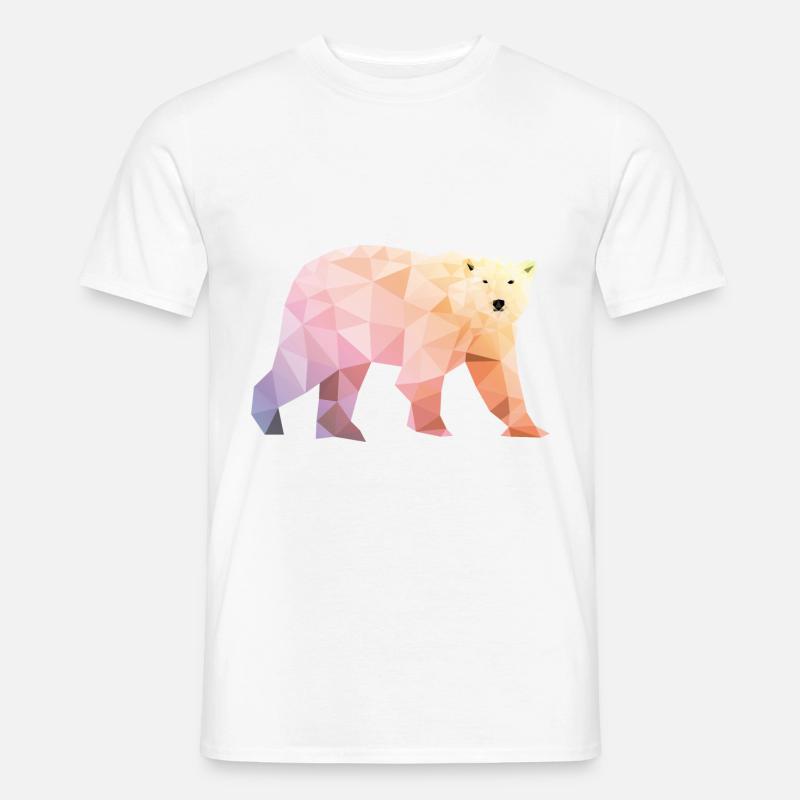 eisbär polygon bunt polar bär - Männer T-Shirt - Weiß