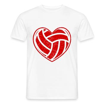 Love volleyball heart symbol - Men's T-Shirt - white - Front - AI Model Male 178 dark (178cm)