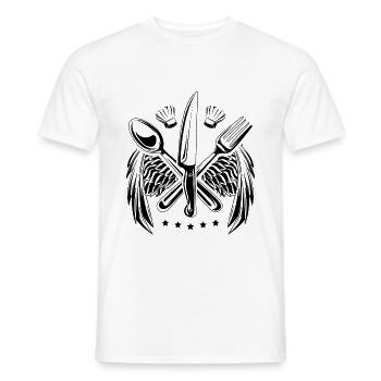 Cutlery icon cooking chef cook - Men's T-Shirt - white - Front - AI Model Male 178 dark (178cm)