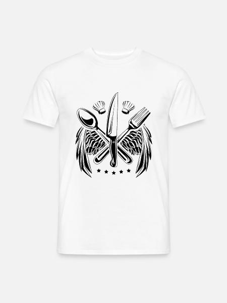 Bestik ikon madlavning kok kok - Mænd T-shirt - hvid