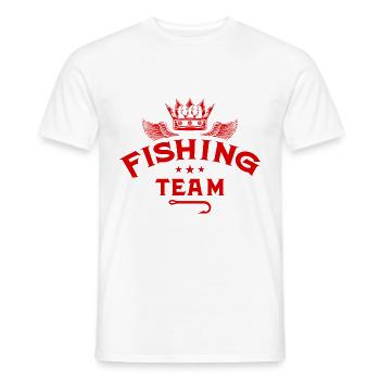 Fishing Team Fischen Angeln - Men's T-Shirt - white - Front - AI Model Male 178 dark (178cm)