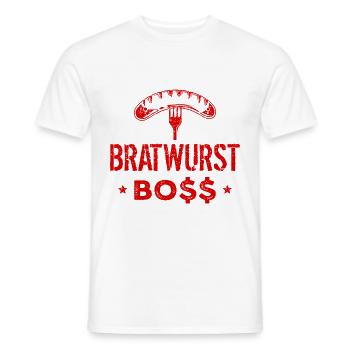 Bratwurst Boss Chefkoch - Männer T-Shirt - Weiß - Vorne - AI Model Male 178 dark (178cm)