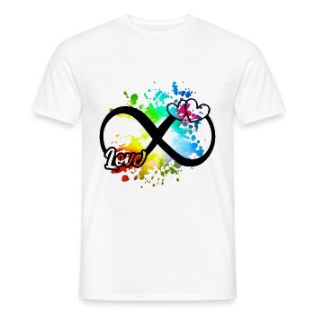 Infinity Symbol Love Herzen Bunt - Männer T-Shirt - Weiß - Vorne - AI Model Male 178 dark (178cm)