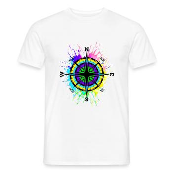 Compass Colorful Symbol Travel Color Spots - Men's T-Shirt - white - Front - AI Model Male 178 dark (178cm)