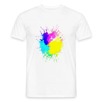 Taches de couleur Huntergrund Coloré Art - T-shirt homme - blanc - Devant - AI Model Male 178 dark (178cm)