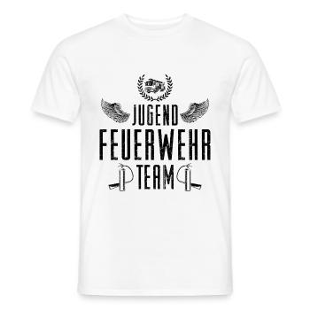 Jugend Feuerwehr Team Feuerwehrmann - Männer T-Shirt - Weiß - Vorne - AI Model Male 178 dark (178cm)