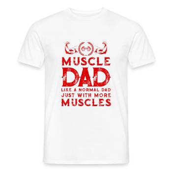 Muscle Dad Dad Fitness Gym - Men's T-Shirt - white - Front - AI Model Male 178 dark (178cm)