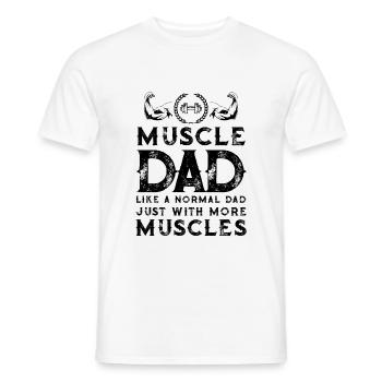 Muscle Dad Dad Fitness Gym - Men's T-Shirt - white - Front - AI Model Male 178 dark (178cm)